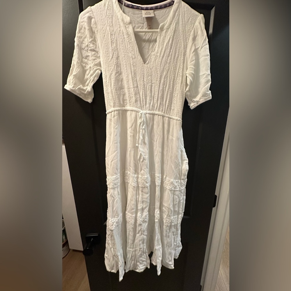White mid length dress